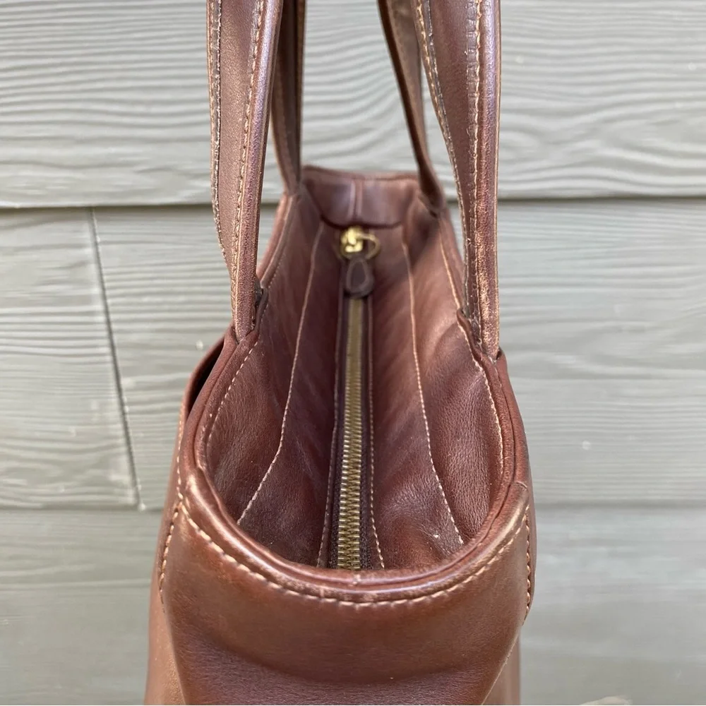 vintage coach 9303 bleecker tote handbag in brown leather - Picture 7 of 11
